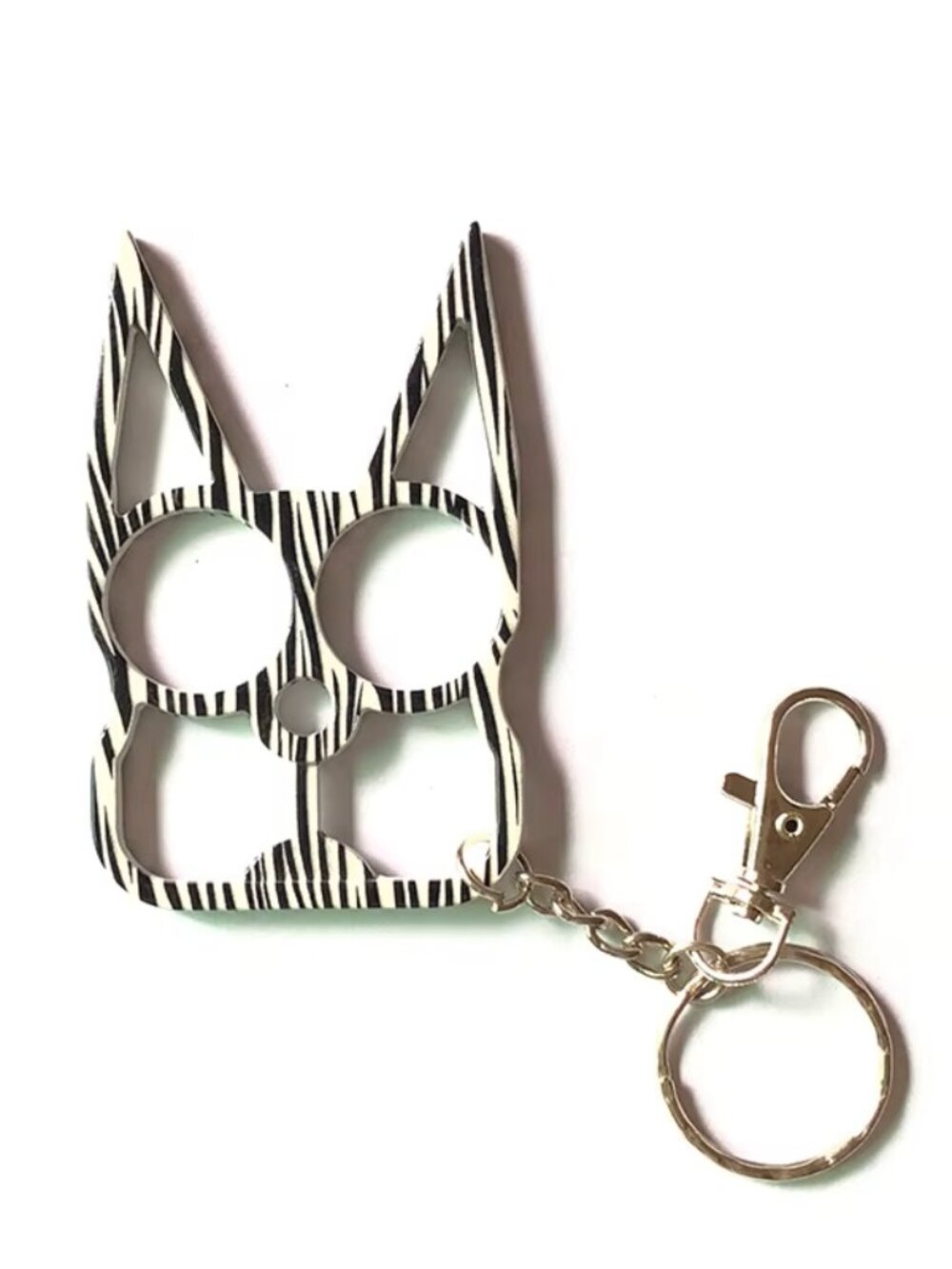 Zebra Print Kitty Cat Ear Self Defense Keychain Bottle Opener๐๐ฑ